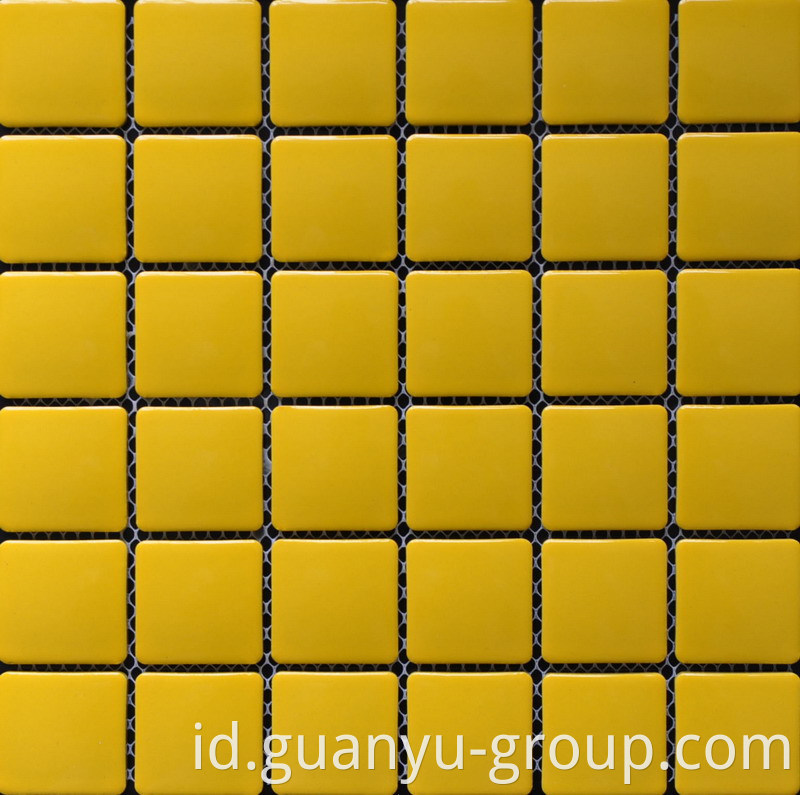 Pure Yellow Porcelain Mosaic Tile